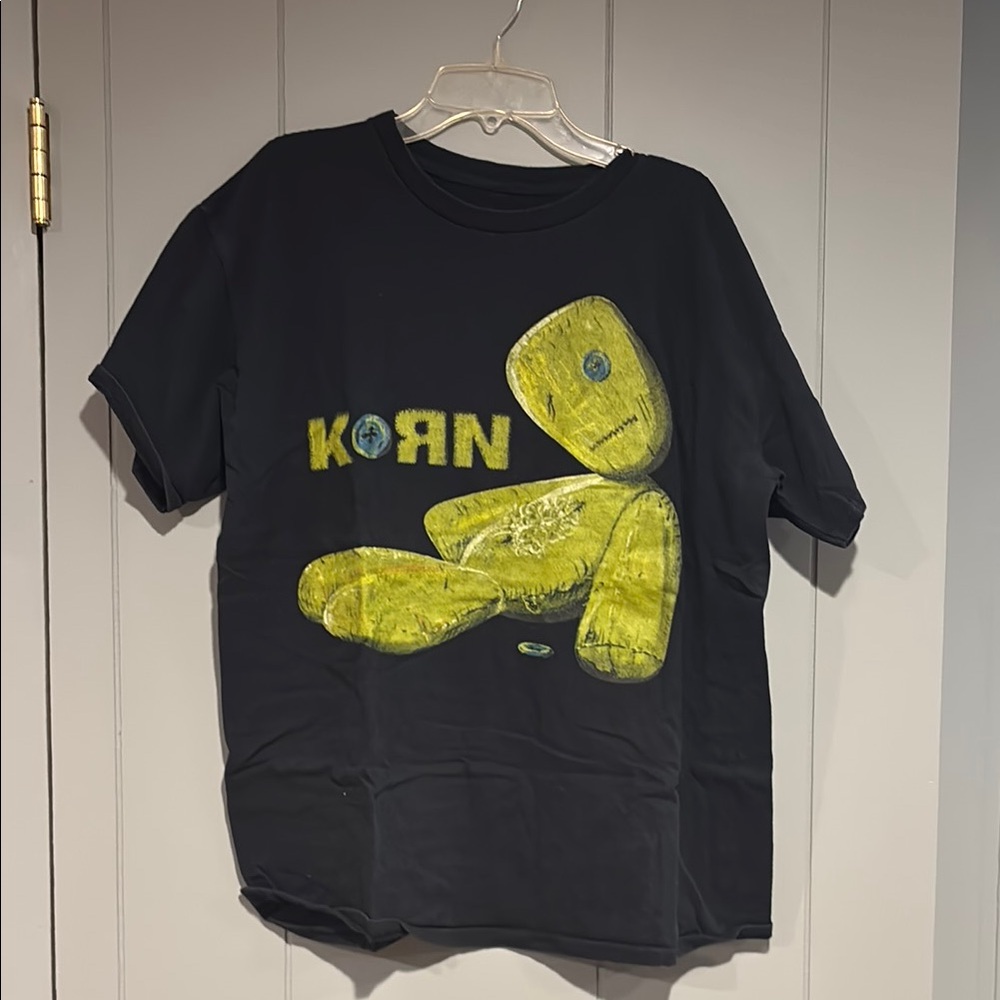 Black Graphic Tee with Yellow Design